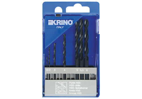 10 065 -rolled twist drill set, HSS.