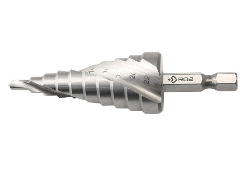 10 750 -¼" Hex shank step drill bits, HSS-Co 5%.