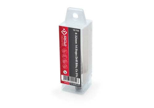 10 750 -¼" Hex shank step drill bits, HSS-Co 5%.
