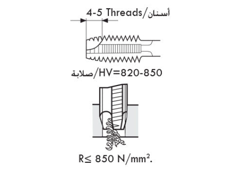 11 366 -Machine taps, WhitWorth thread, HSS-Co 5%.